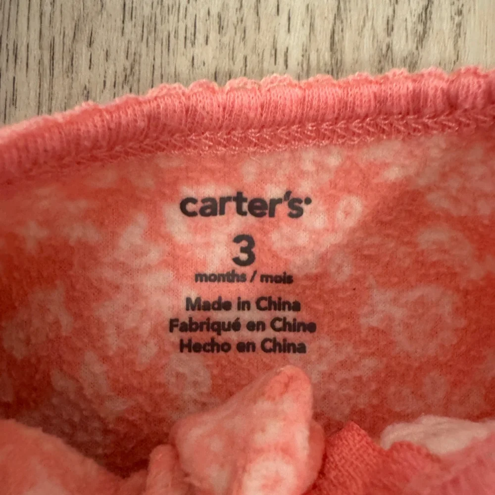 Little Sister Pink Floral Baby Footed sleeper by Carter’s